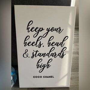 Coco Chanel 20x30 Black Glitter Canvas Wall Art